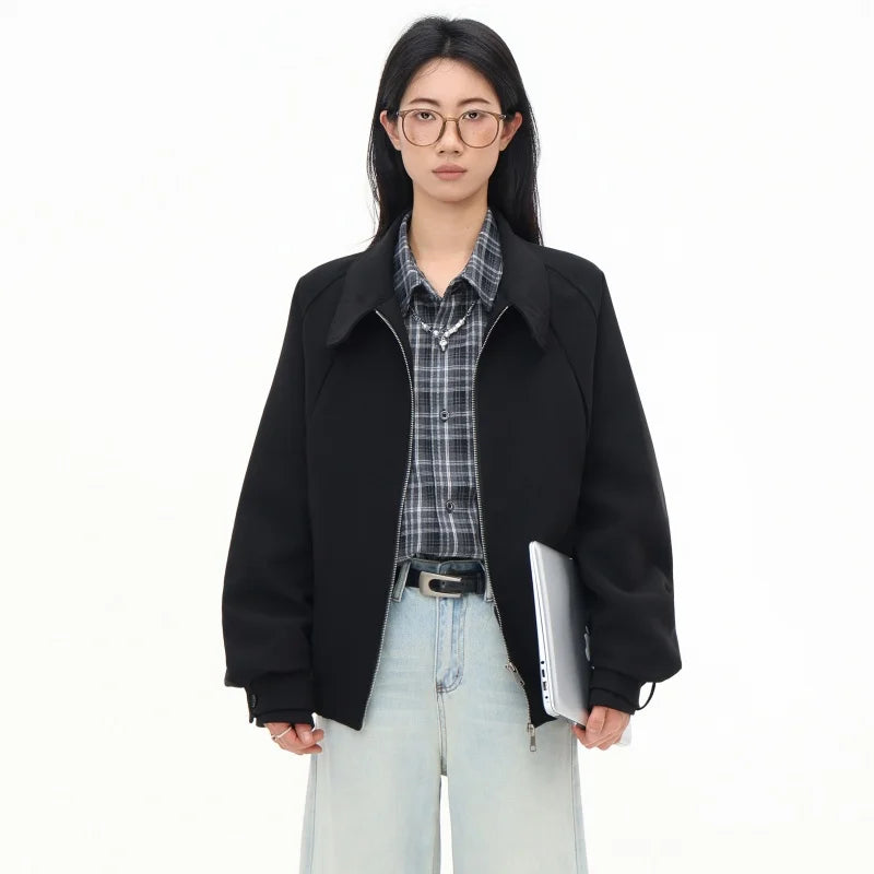 Corporate Girlie Minimalist Business Bomber Jacket