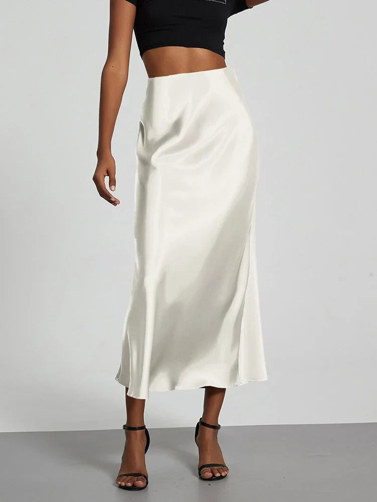Y2K Chic High Waist Satin Party Skirt