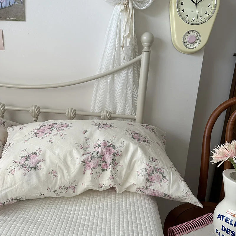 Blue Cotton Pillowcases Stripe