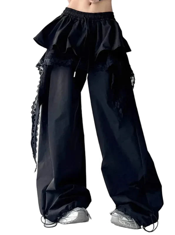 Patchwork Black Cargo Pants