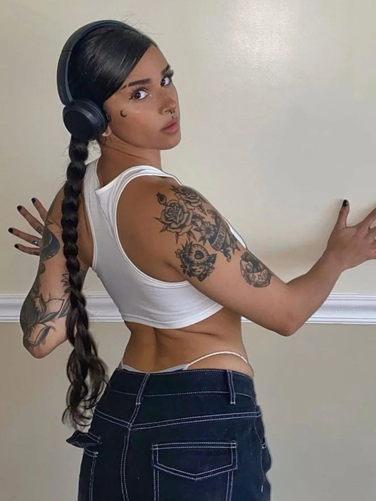 Vintage Letter Printing Crop Top