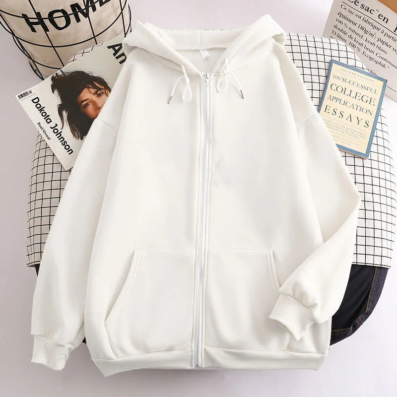 Oversized Retro Zip-Up Gothic Hoodie
