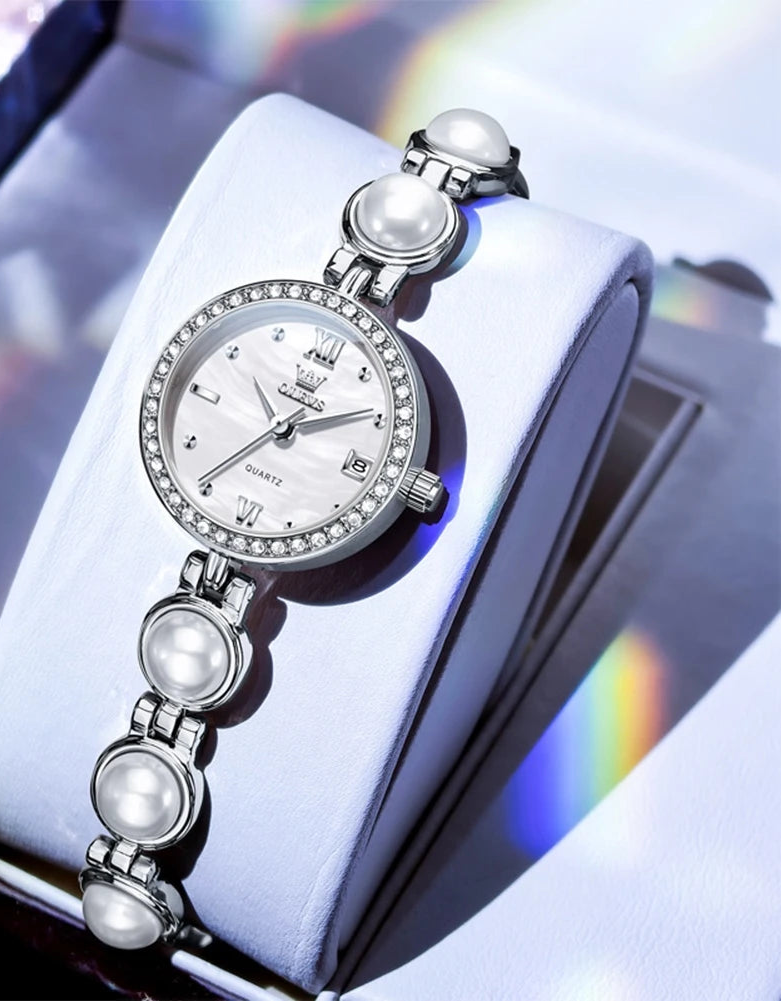 Pearl Zircon Bracelet Wristwatch