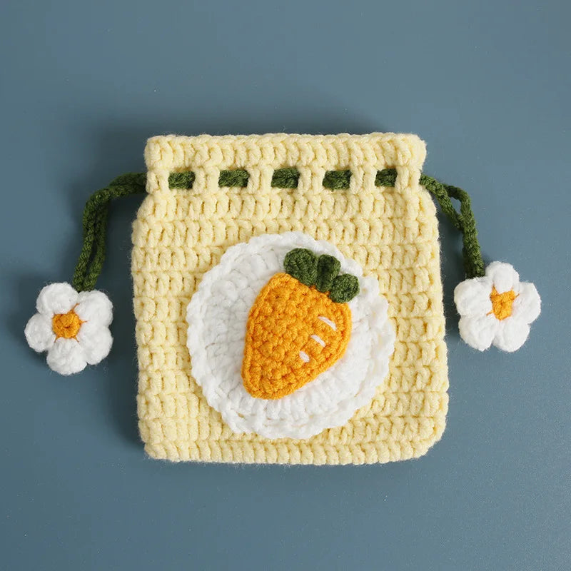 Kawaii Fruit Crochet Coin Wallet Mini Handwoven Bag