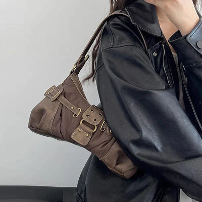 Vintage Zipper Rivet Handbag
