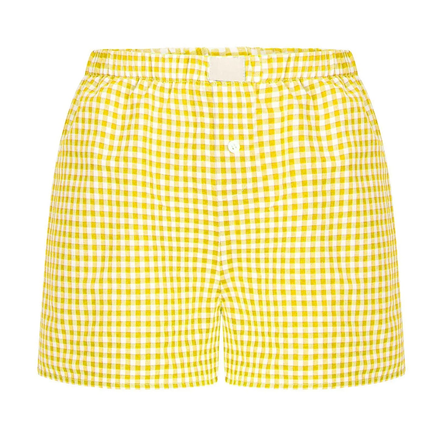 Elastic Waistband Gingham Boxer Shorts T-Shirt