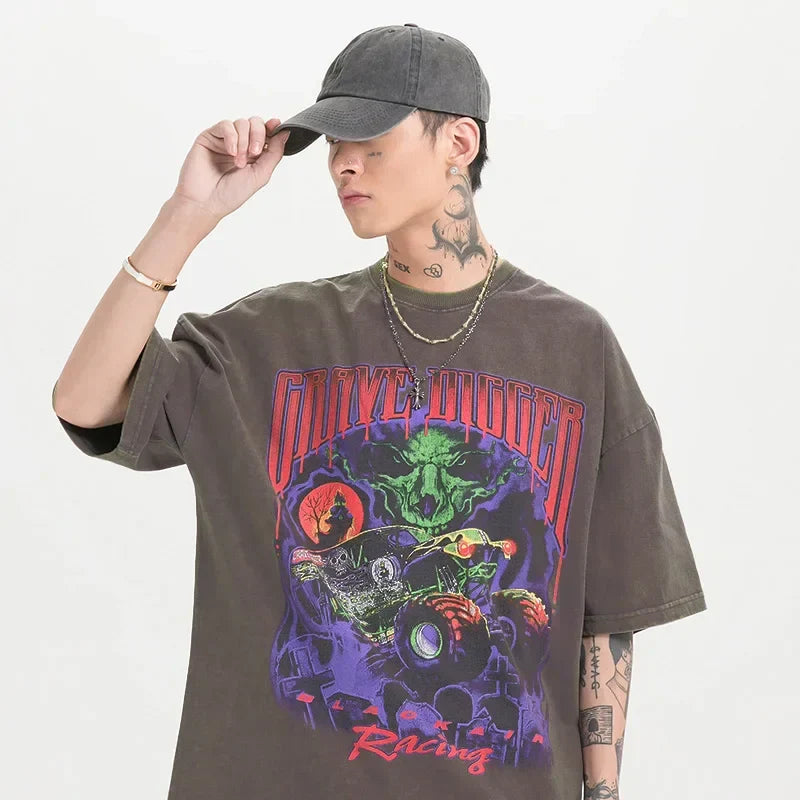 Devil Racing Oversized Washed T-Shirt