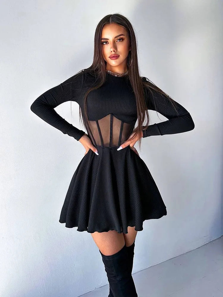 Bodycon A-line Solid Color Mini Dress