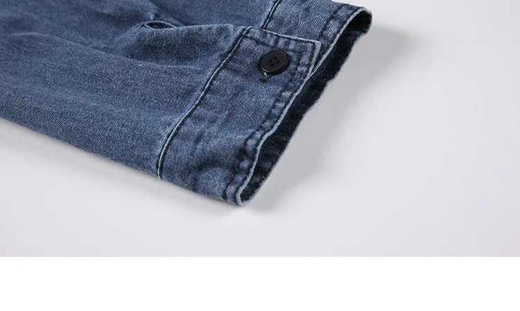 Vintage Denim Cowboy Preppy Style Long Sleeve Shirt