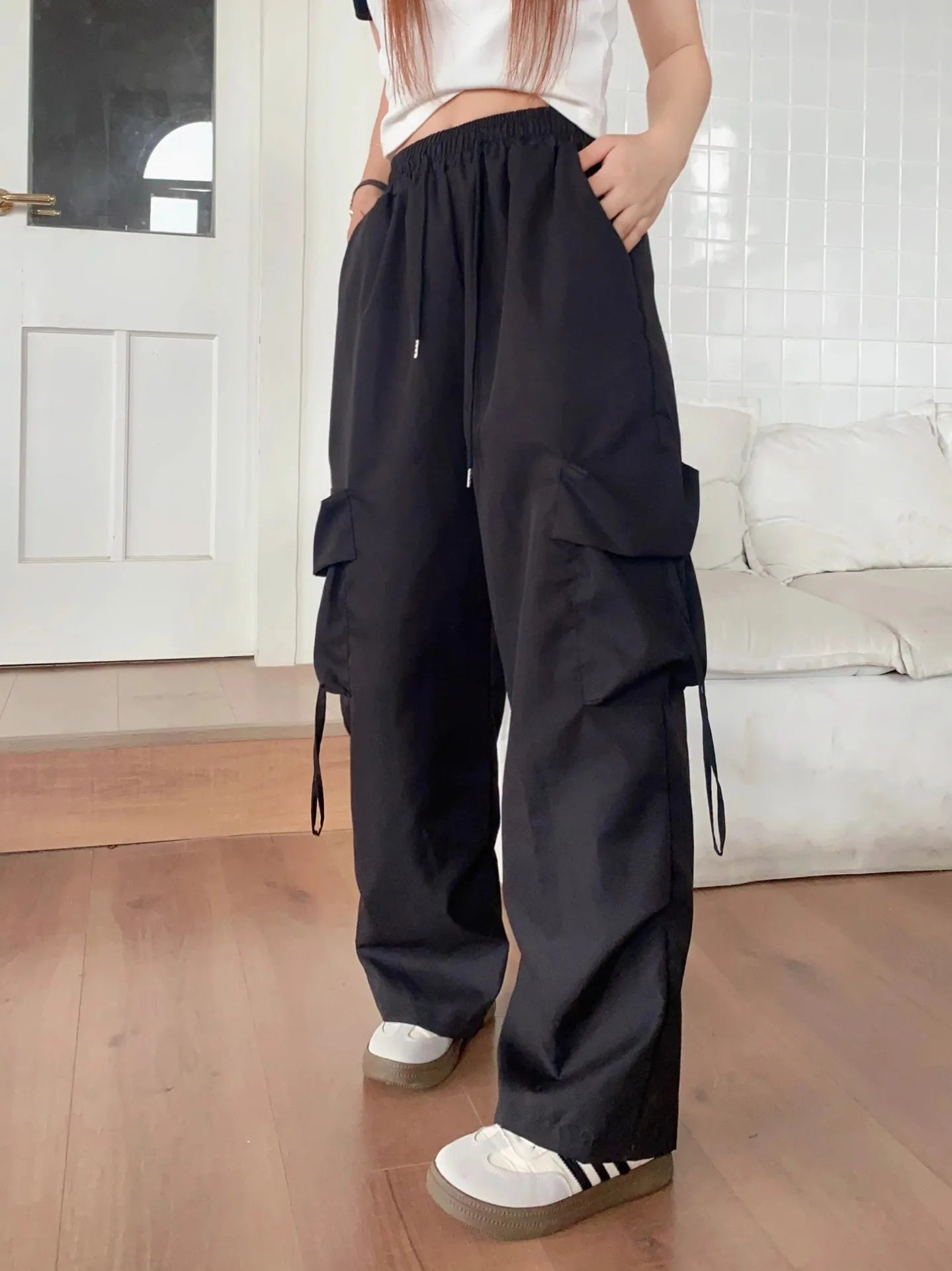 Oversized High Street Parachute Cargo Pants