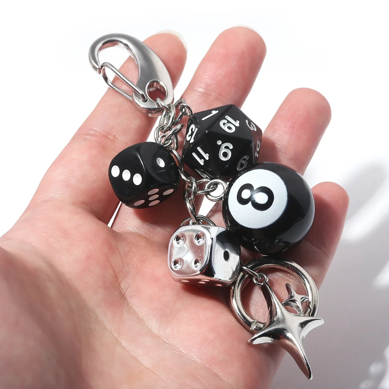 Y2k Dice Billiards Keychain