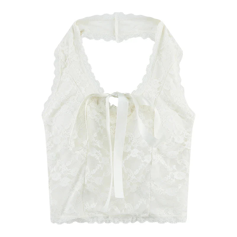Coquette Core Bow Halter Top