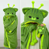 Cartoon Cute Seal Cat Hooded Blanket