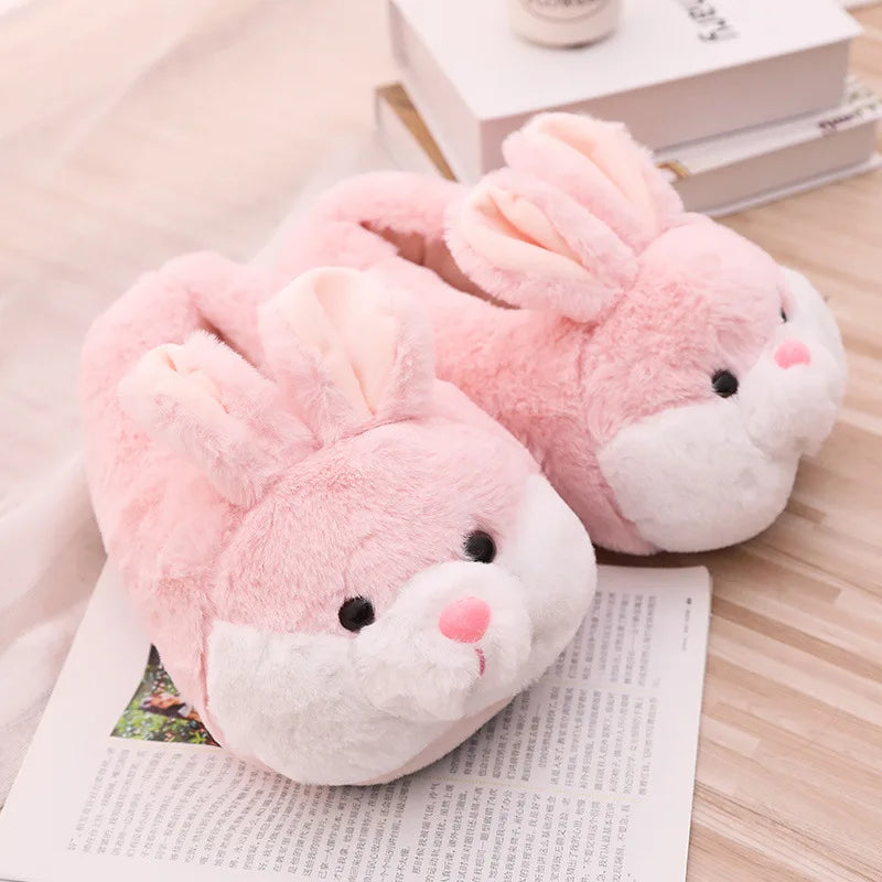 Cute Rabbit Fluffy Plush Slippers