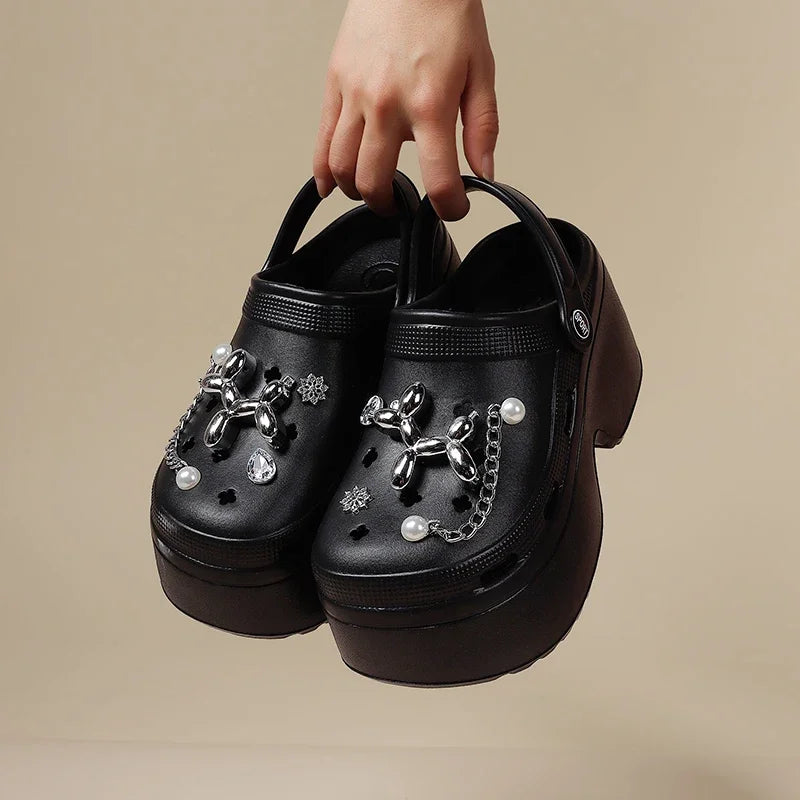 Cyberpunk Women's Shiny Platform Crocs
