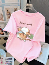 Camiseta de mujer con gato perezoso y soñoliento