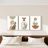 3 Modern Boho Abstract Shape Plant Poster