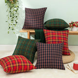 Christmas Plaid Decorative Throw Pillow Covers