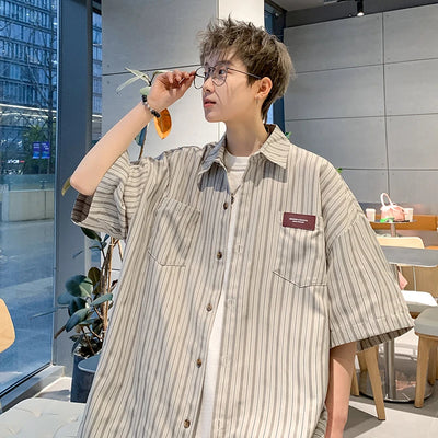 Y2K Striped Oversized Shirt