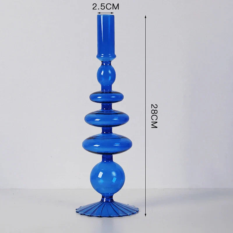Blue Candle Holder Vase