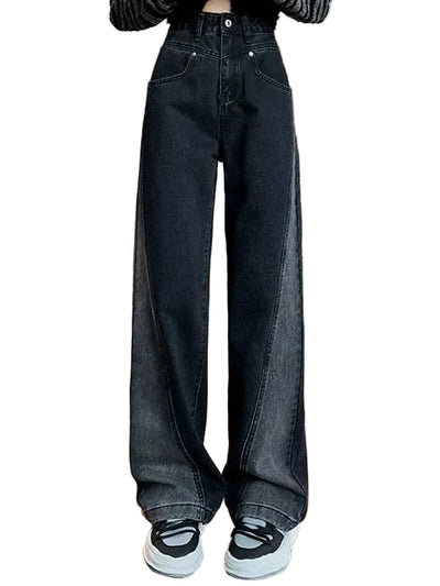 American High Waist Patchwork Jeans