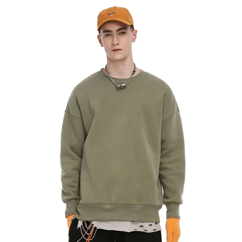 Basic Thick Fleece Crew Neck Sweater