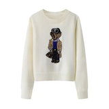 Cozy Bear Print Knitted Sweater