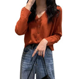 Soft V-Neck Button Down Cardigan