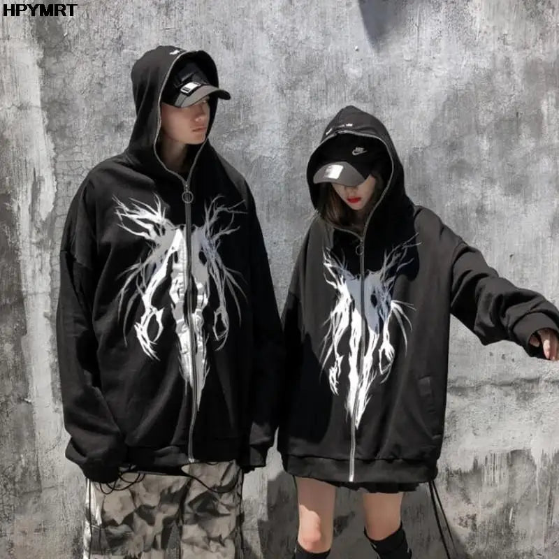 Y2K Cyber Zip-Up Hoodie