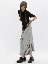 Retro High Waist Abstract Skirt