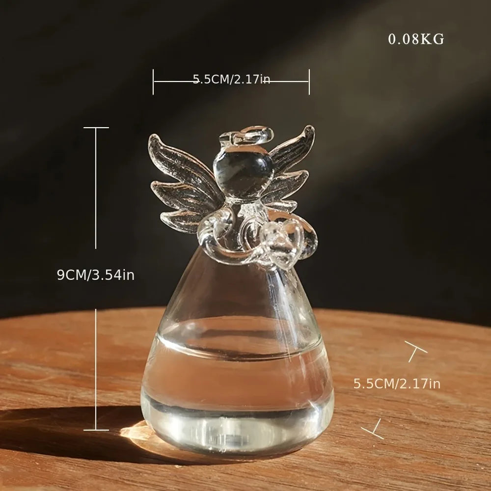 Vintage Angel Figurine Glass Vase