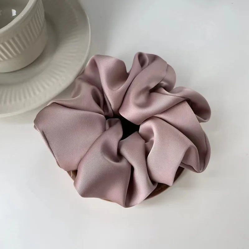 Elastic Silk Solid Color Ponytail Holder