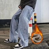 Gemütliche Winter-Fleece-Weite Jeans