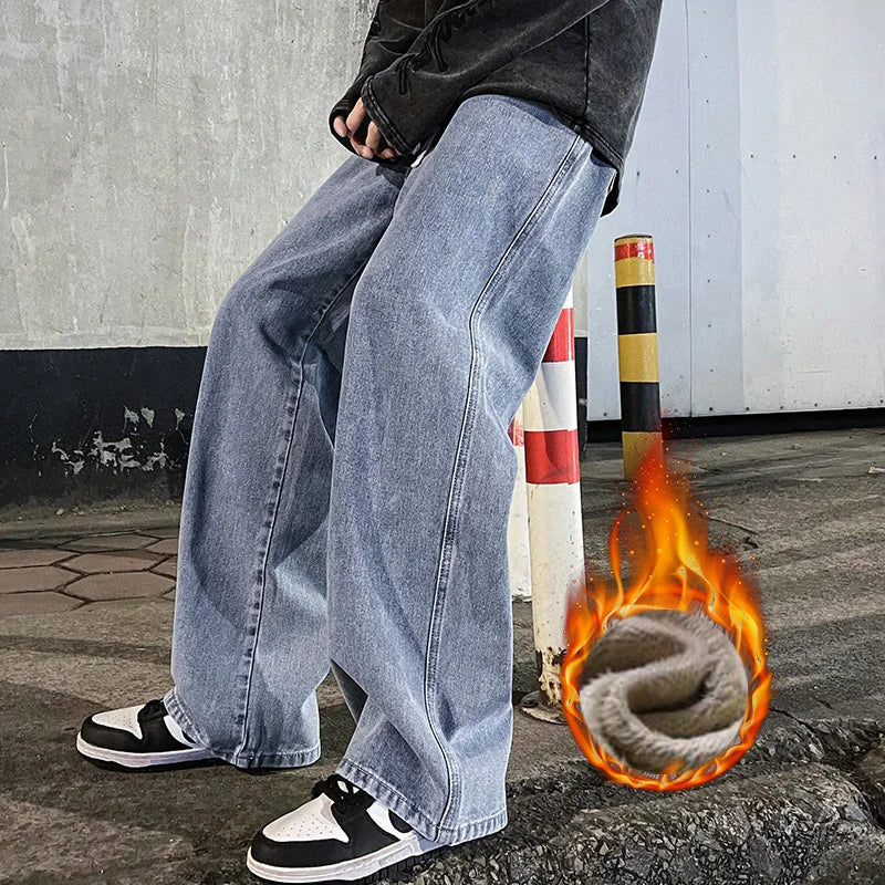 Gemütliche Winter-Fleece-Weite Jeans