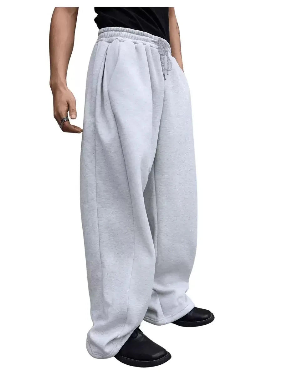 Solid Color Baggy Leags Sweatpants