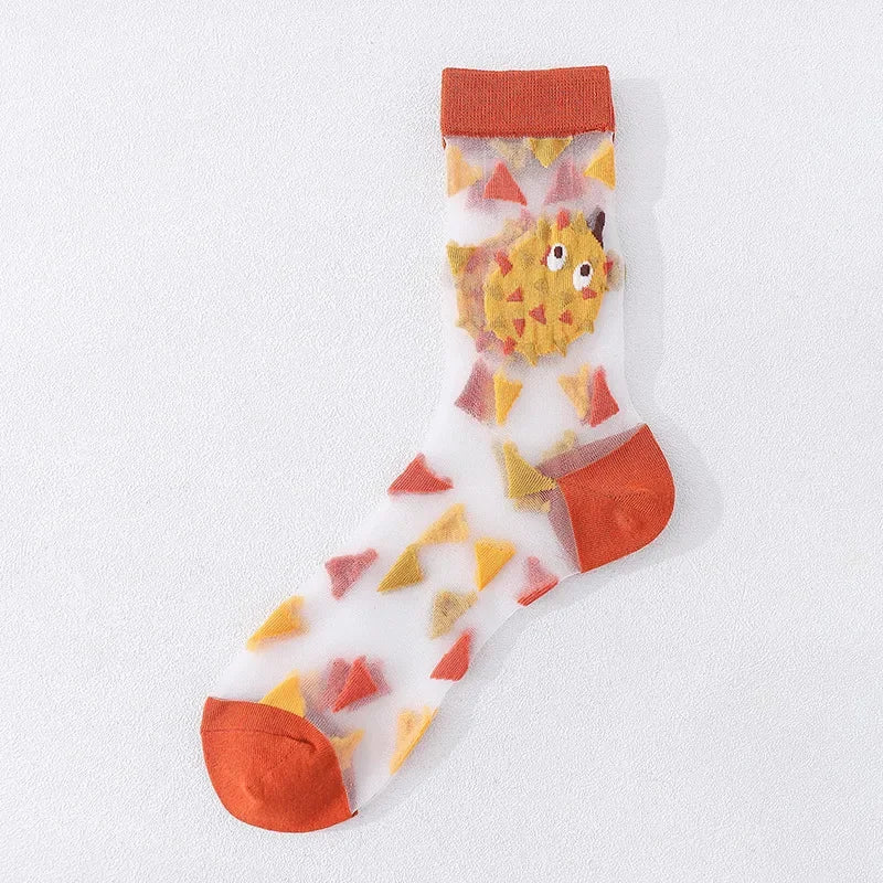 Summer Floral Crew Neck Socks