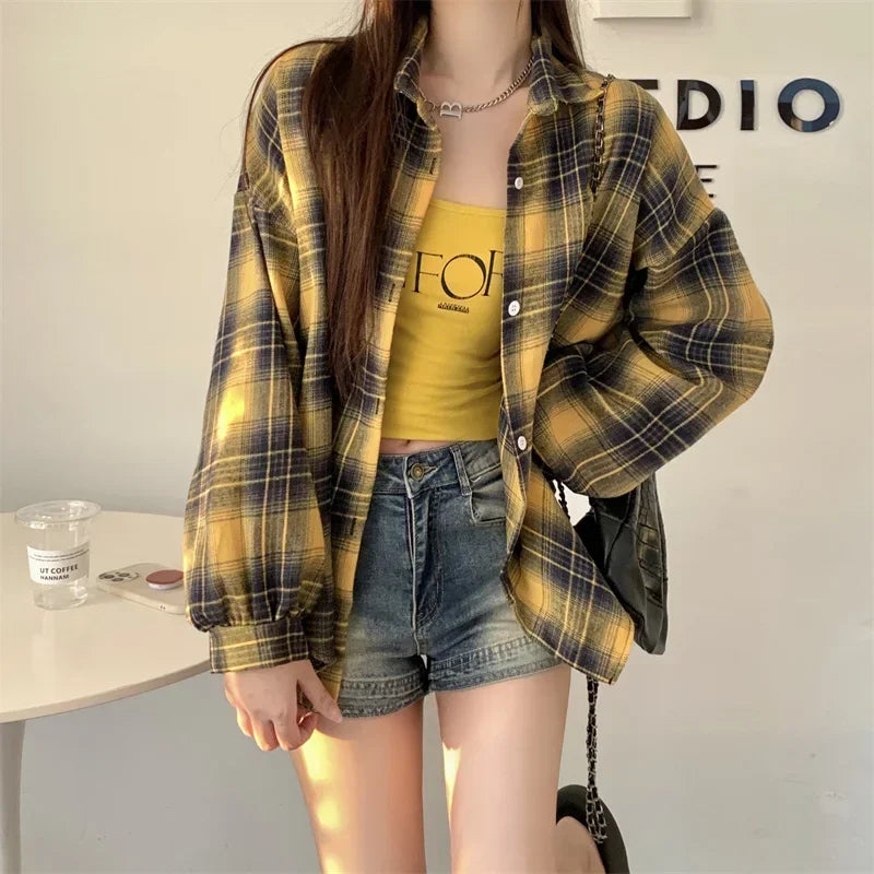 Stylish Black Plaid Flannel Jacket T-Shirt