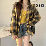 Stylish Black Plaid Flannel Jacket T-Shirt