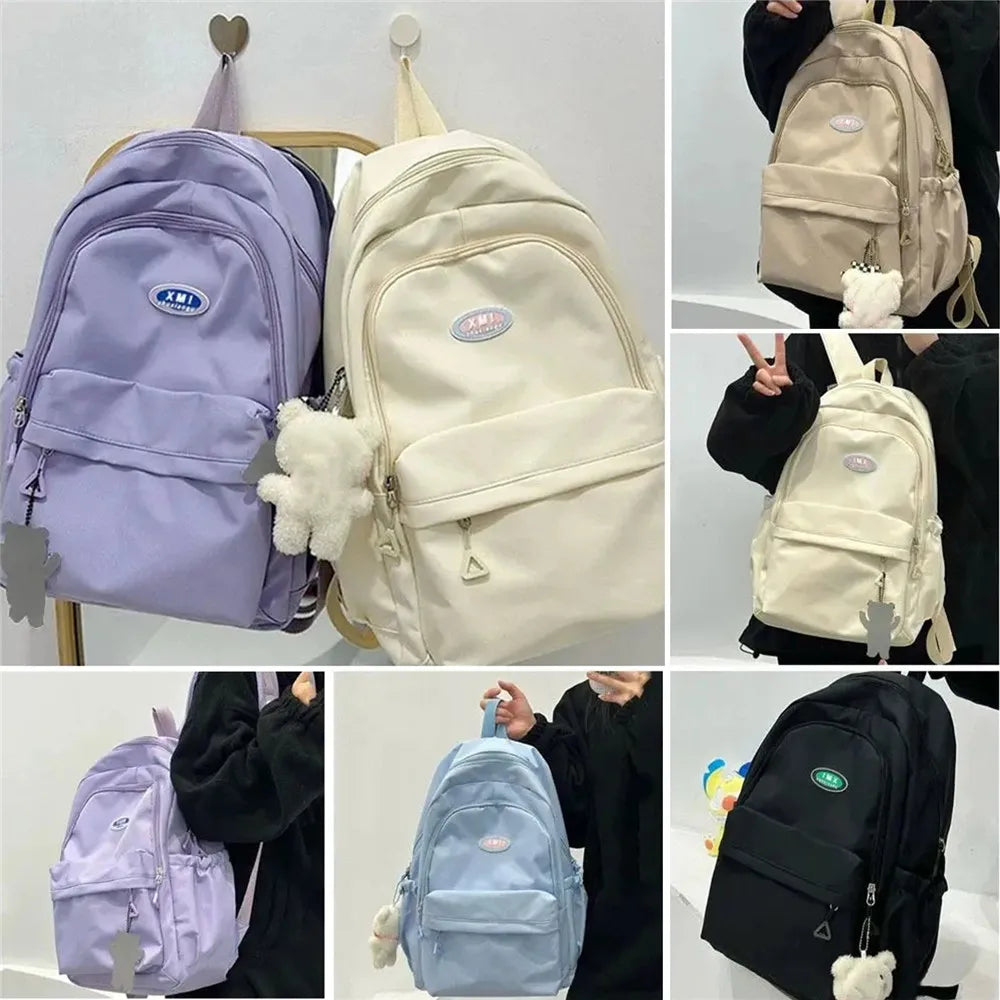 Nylon Multi-pocket School Backpack