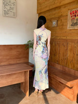 Vintage Cut Out Floral Maxi Dress