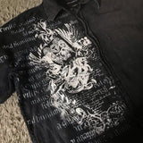 Y2K Black Retro Gothic Skull Print Shirt