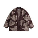Großer, gestrickter Kimono-Cardigan im japanischen Stil