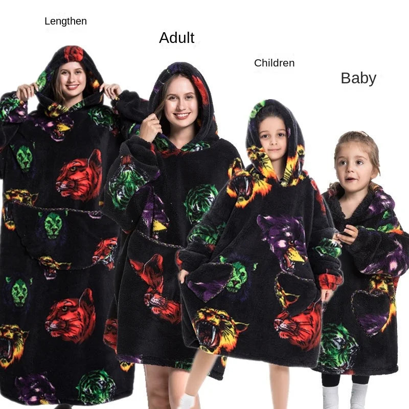 Family Oversize Sherpa Blanket Hoodie