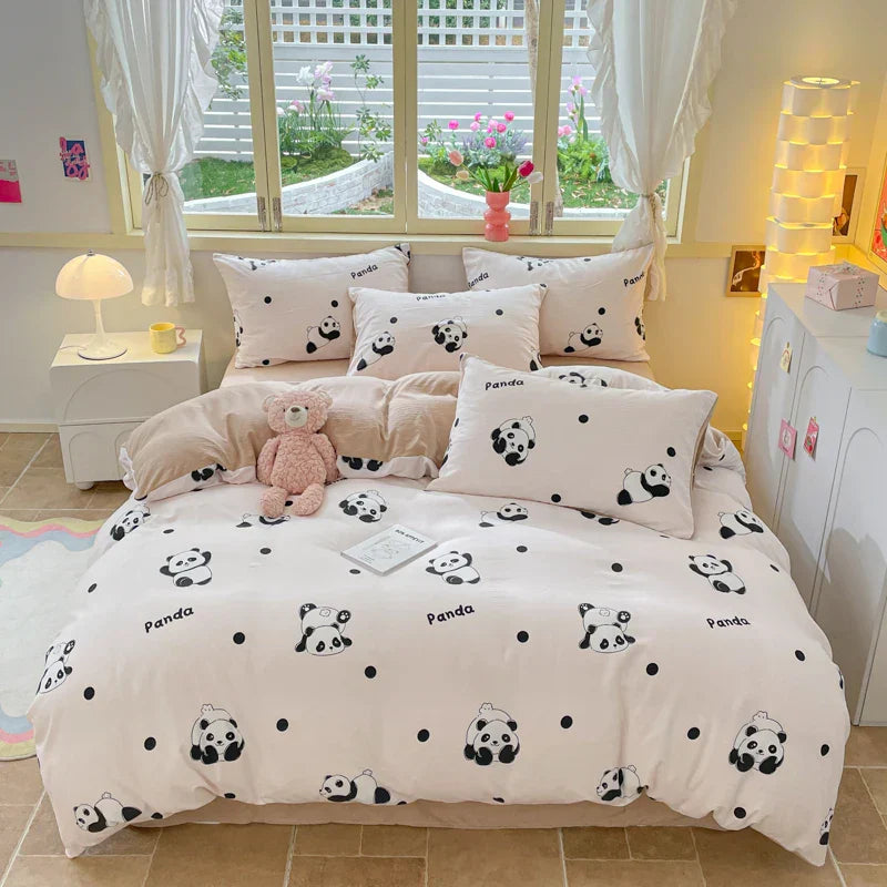 Nordic Striped Simple Style Cotton Bedding Set