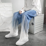 Silk Pleated Wide Leg Abstract Pants