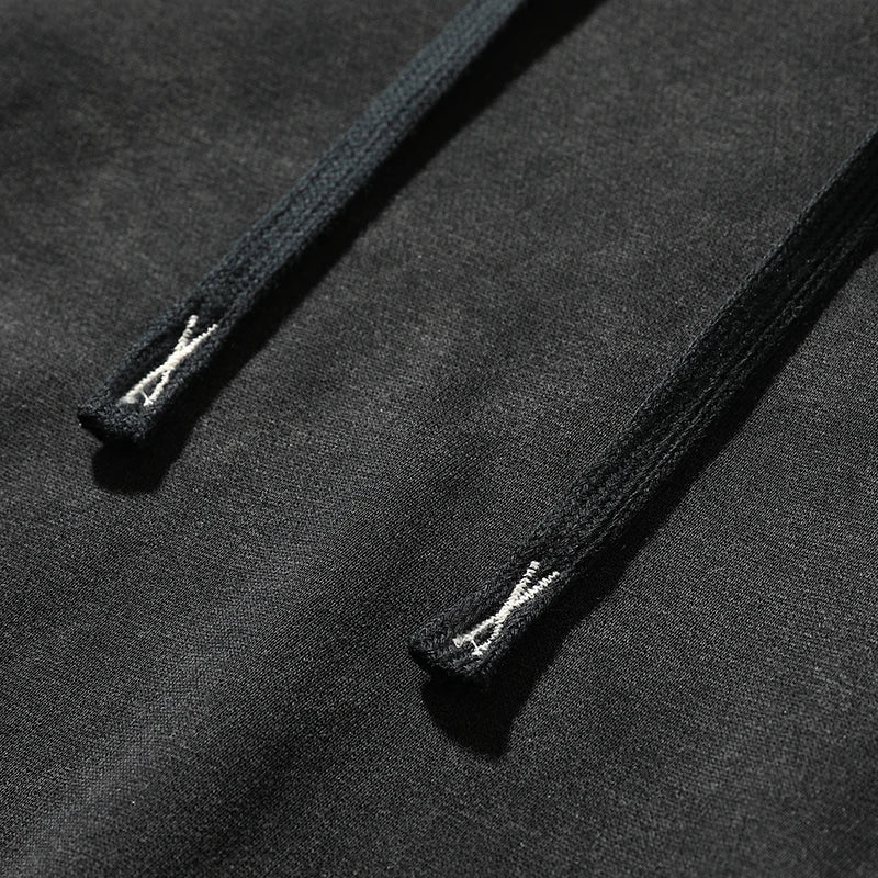 Lightning Washed Retro Black Washed Kapuzenpullover
