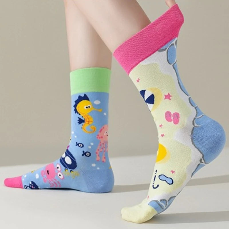 Cartoon Irregular Style Colorful Breathable Unisex Socks