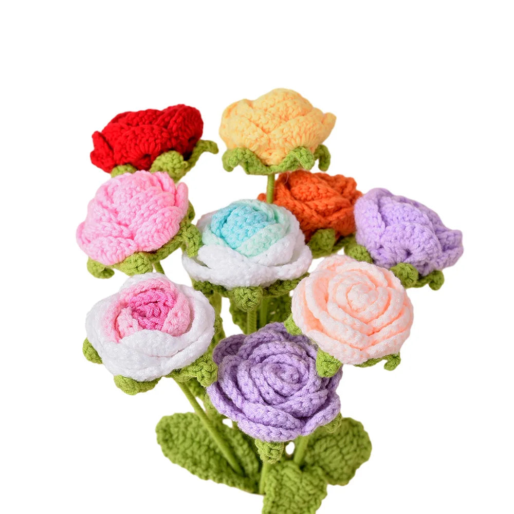 Single Bouquet Hand-Knitted Crochet Flower
