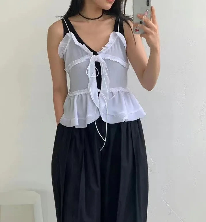 Sheer Open Chiffon Top
