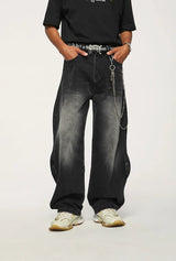 Y2K Washed Blue Wide-Leg Jeans